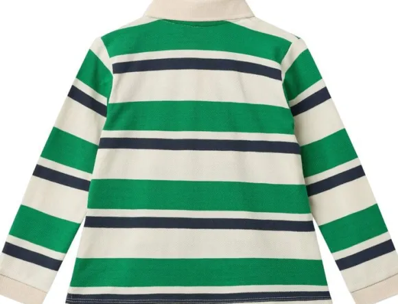 STRIPED PIQUE POLO W. LS