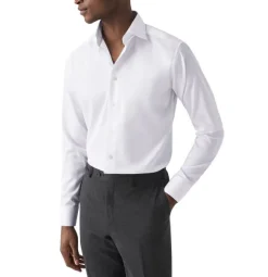 Super Slim Fit White Signature Twill Shirt