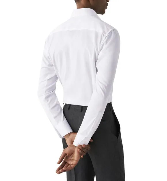 Super Slim Fit White Signature Twill Shirt