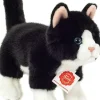 Teddy Hermann - Stående sort-hvid kat 20 cm