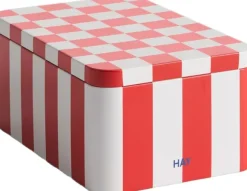 Tin Container-Small-Red and off-white