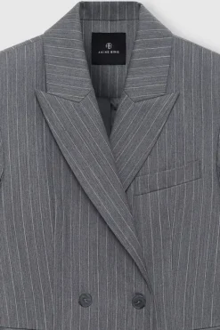 TIPHAINE BLAZER - LIGHT GREY PINSTRIPE