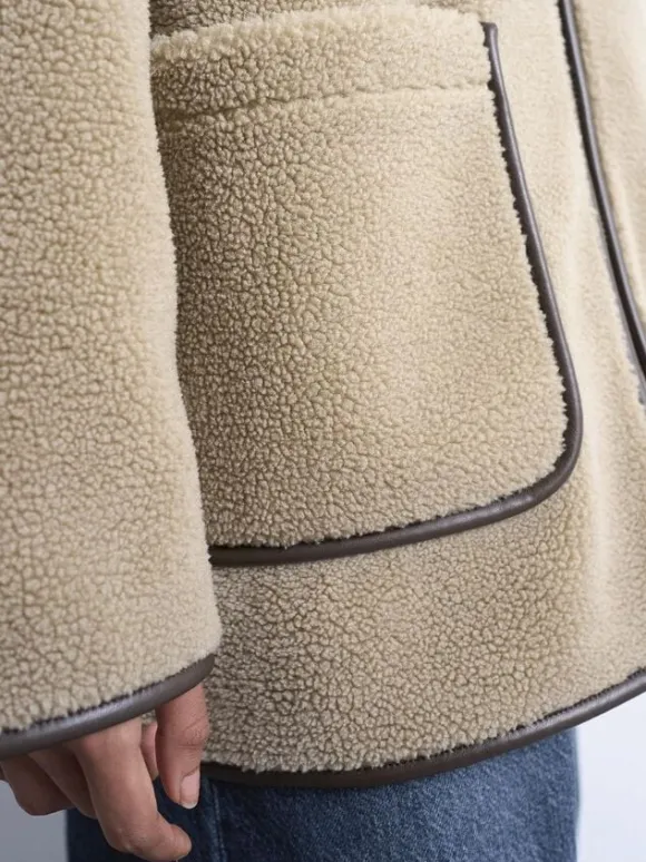 TSARIA HIGH NECK TEDDY JACKET