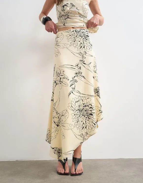 TSMANI ASYMMETRIC SLIP SKIRT WVN