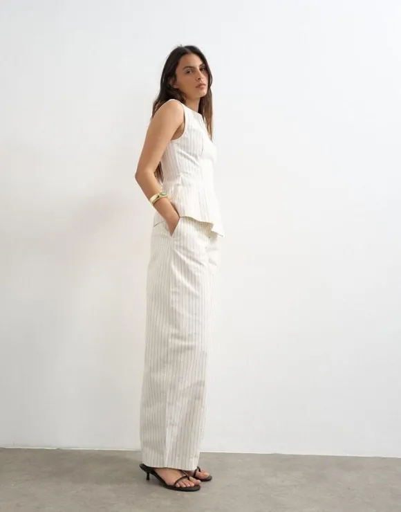 TSPARA STRIPED BARREL TROUSER WVN