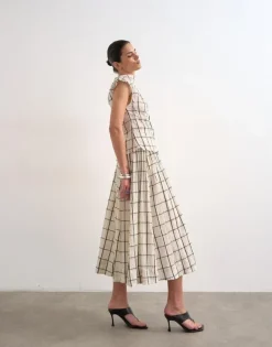 TSSALLY LW ANKLE SKIRT WVN WH