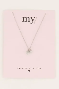 Two rhinestone heart necklace