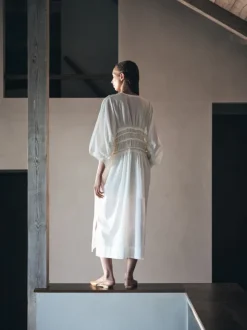 Voile frill gathered dress - Ina