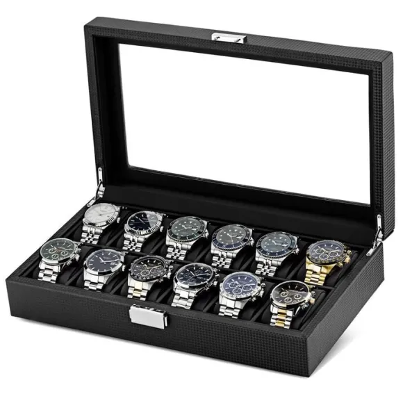Watch Box 12 Watches Black Imitated