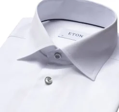White Twill Shirt Grey Details - Slim Fit