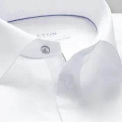 White Twill Shirt Grey Details - Slim Fit