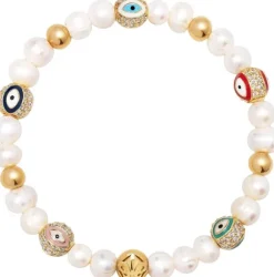 Women's Evil Eye Pearl Bracelet