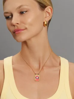 Women's Pink Evil Eye Pendant Necklace