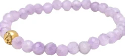 Women's Wristband with Amethyst Lavender and Gold