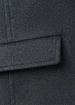 Wool-blend coat with button fasteni