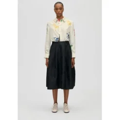 2269 Woven Jacquard, Voluminous Midi Skirt