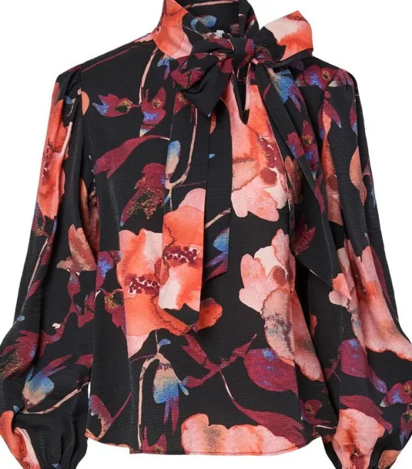 YASPILANA LS TIE NECK TOP S.