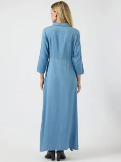 YASSAVANNA 3/4 LONG CHAMBRAY DRESS