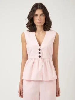 YASTRIMA SL LINEN BLEND TOP