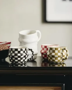 YSIA cup, check - black/ivory