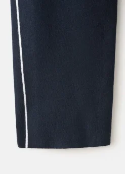 Zip neck contrast-stripe sweater